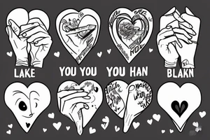 Broken heart with hands and the words "you make me sick" tattoo idea