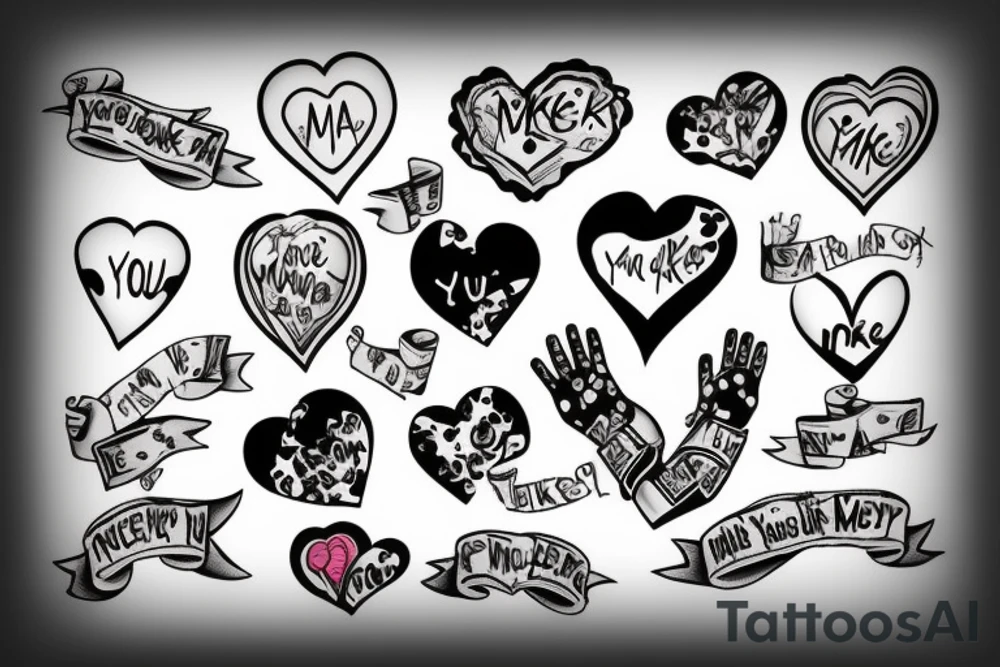 Broken heart with hands and the words "you make me sick" tattoo idea