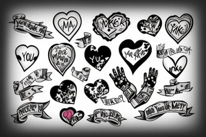 Broken heart with hands and the words "you make me sick" tattoo idea