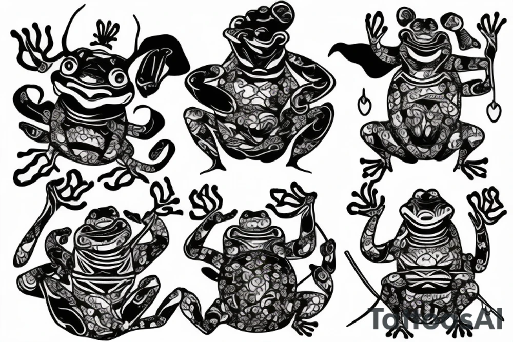 Samurai frog tattoo idea