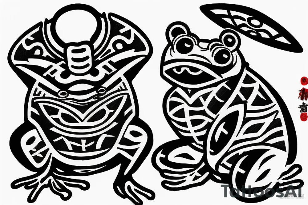 Samurai frog tattoo idea