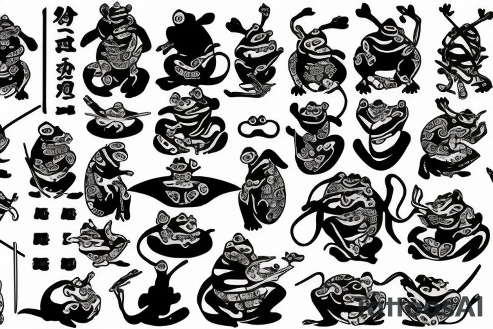 Samurai frog tattoo idea