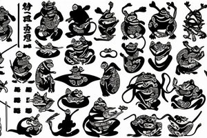Samurai frog tattoo idea