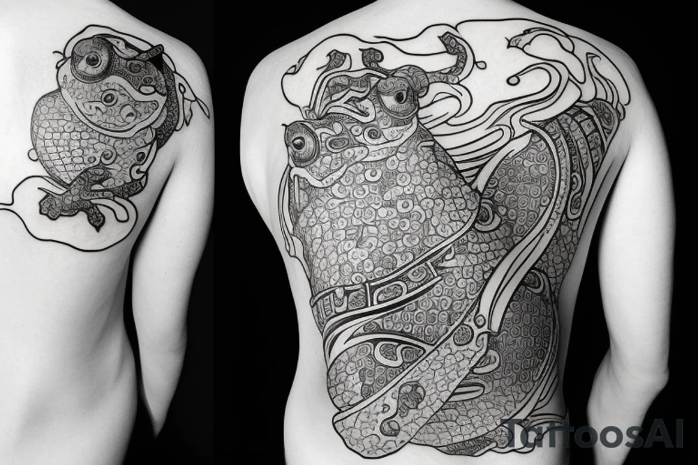 Samurai frog tattoo idea