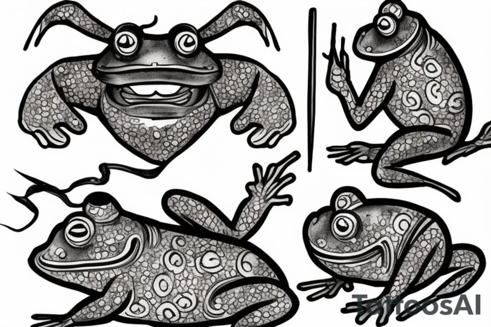 Samurai frog tattoo idea