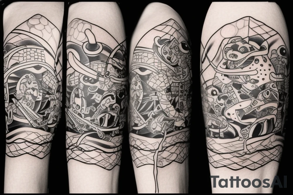 Samurai frog tattoo idea