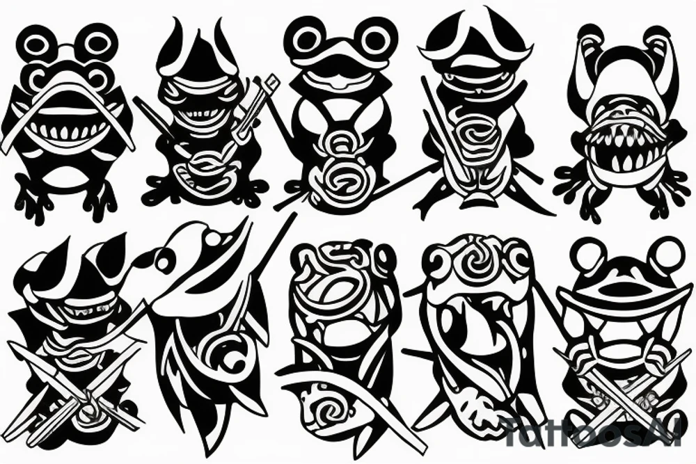 Samurai frog tattoo idea