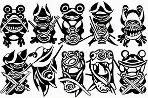 Samurai frog tattoo idea
