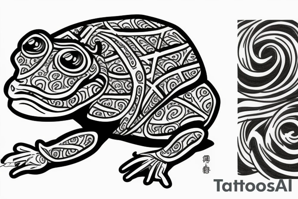 Samurai frog tattoo idea