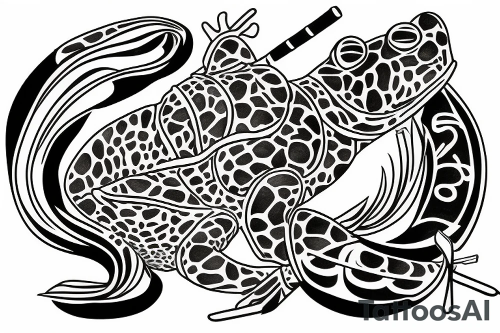 Samurai frog tattoo idea
