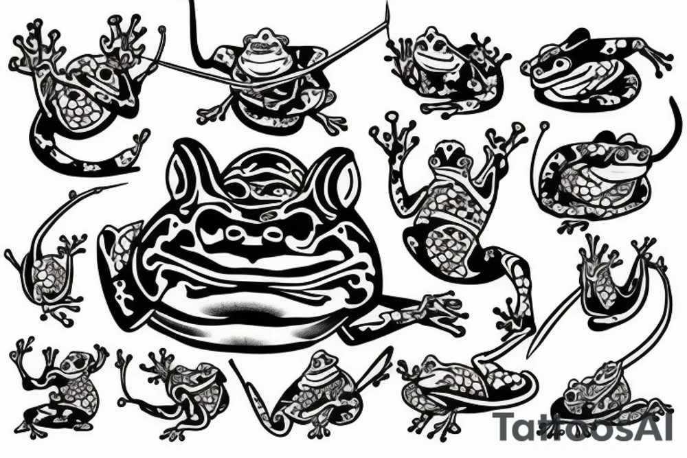 Samurai frog tattoo idea