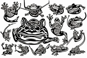 Samurai frog tattoo idea