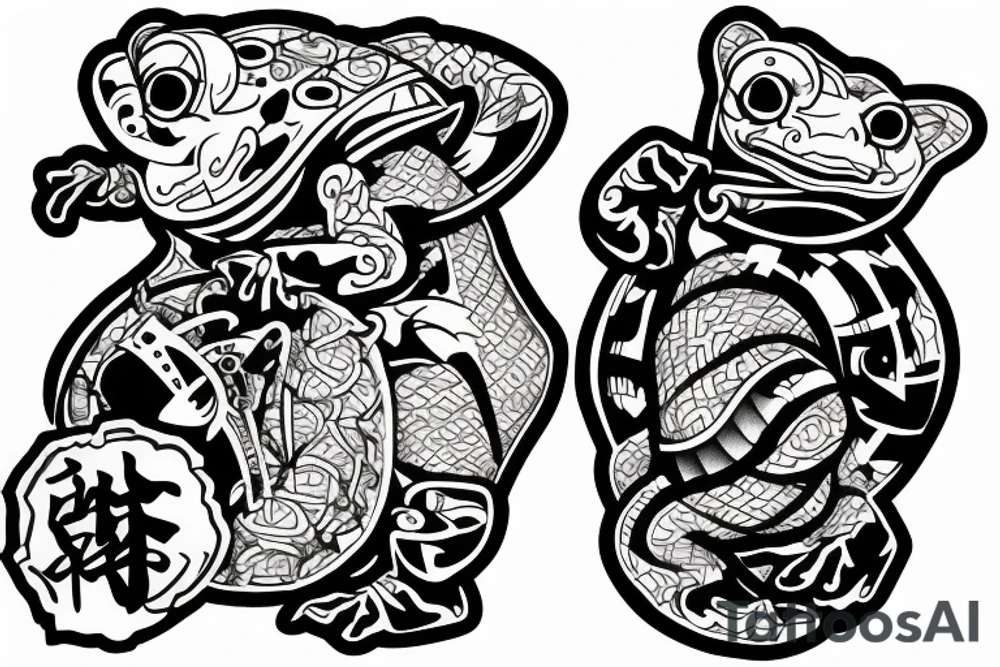 Samurai frog tattoo idea