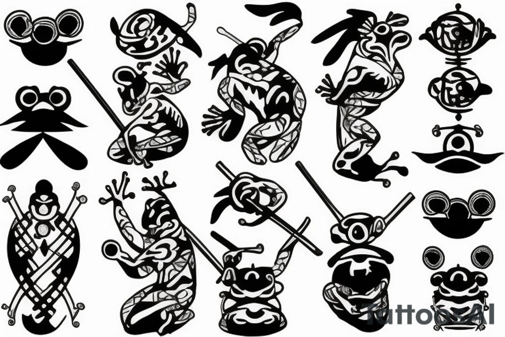 Samurai frog tattoo idea