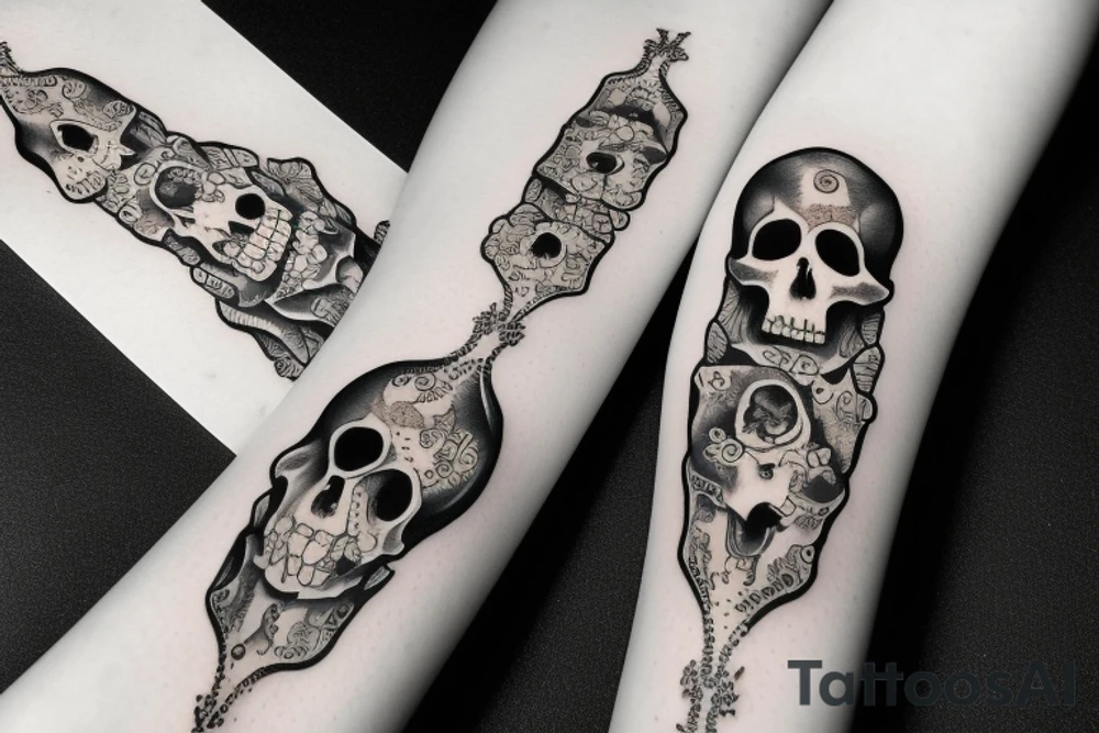 Spade with scull on centre tattoo idea