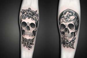 Spade with scull on centre tattoo idea