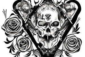 Spade with scull on centre tattoo idea