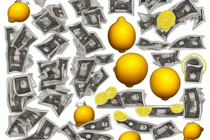 lemon with hundred dollar bills tattoo idea