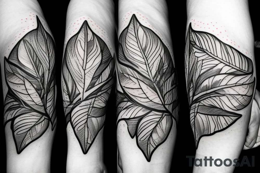 lemon with leaves tattoo idea