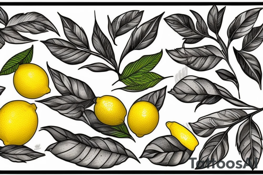 lemon with leaves one hundred dollars tattoo idea