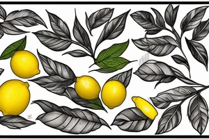 lemon with leaves one hundred dollars tattoo idea
