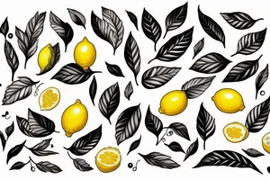 lemon with leaves one hundred dollars tattoo idea