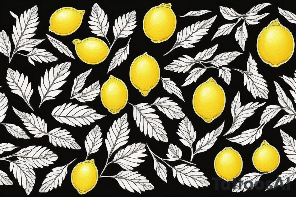 lemon with leaves one hundred dollars tattoo idea