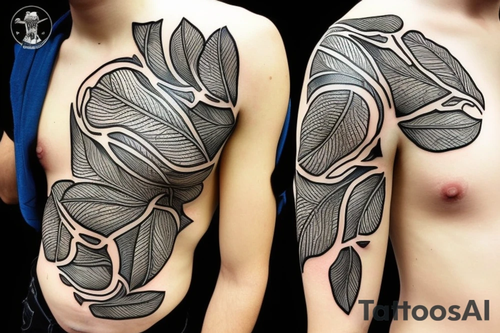 lemon with leaves one hundred dollars tattoo idea