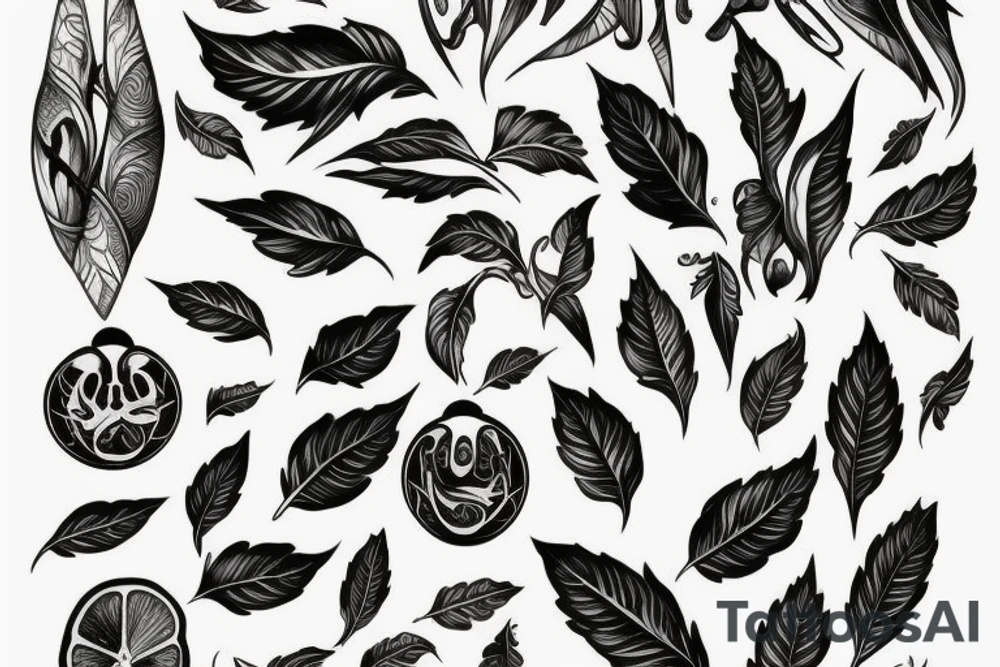 lemon with leaves one hundred dollars tattoo idea