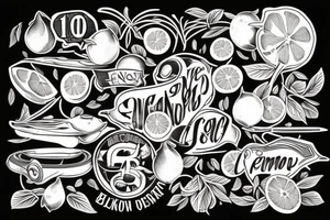 lemon with one hundred dollars tattoo idea