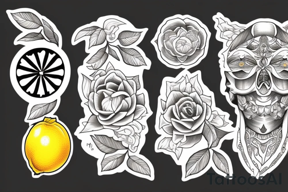 lemon with one hundred dollars tattoo idea