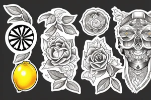 lemon with one hundred dollars tattoo idea