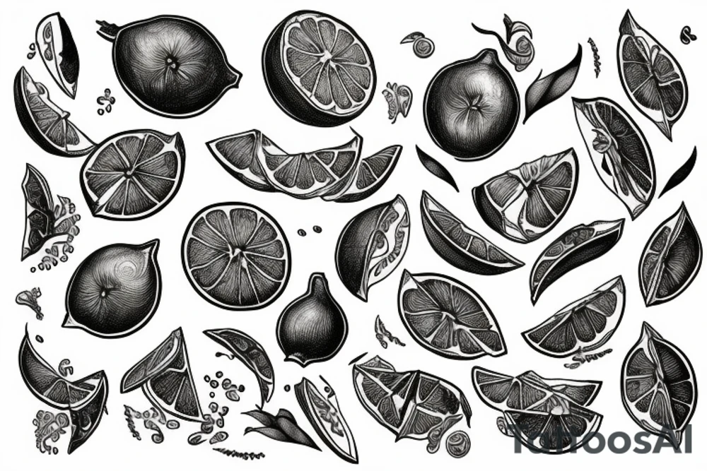lemon with one hundred dollars tattoo idea