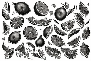 lemon with one hundred dollars tattoo idea