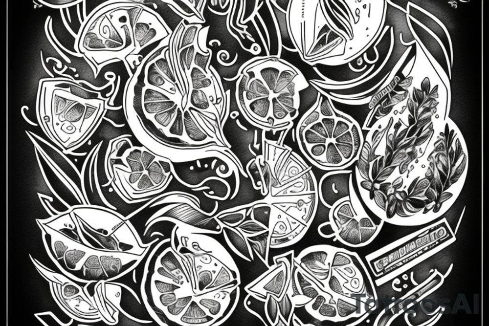lemon with one hundred dollars tattoo idea