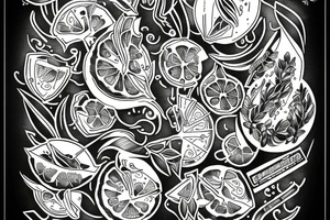 lemon with one hundred dollars tattoo idea