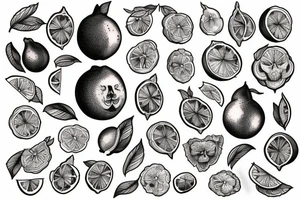 lemon with one hundred dollars tattoo idea