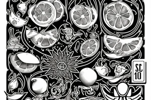 lemon with one hundred dollars tattoo idea