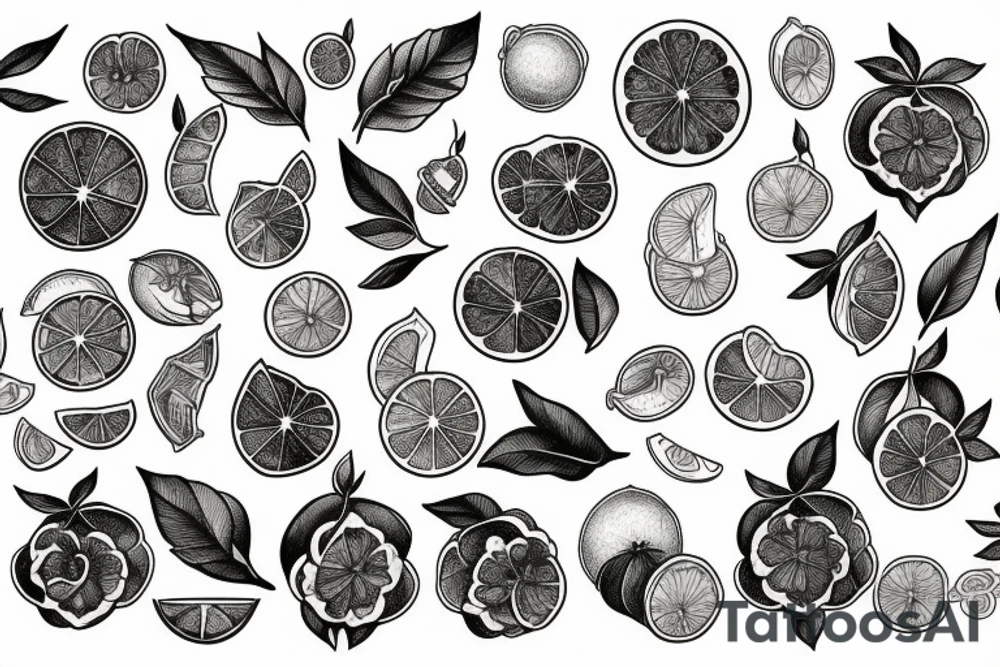 lemon with one hundred dollars tattoo idea