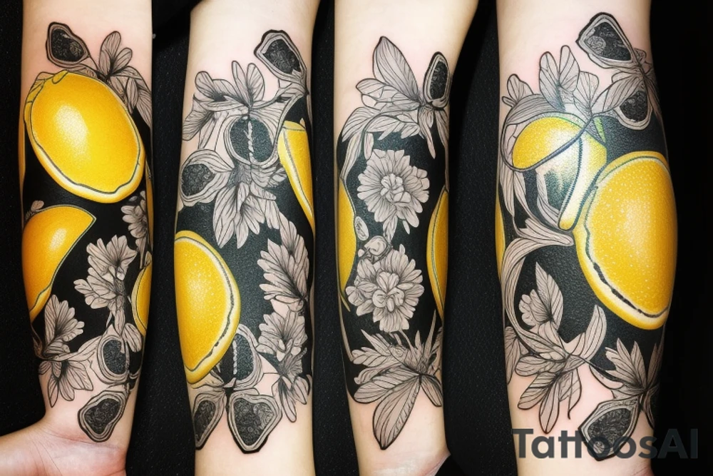 lemon with one hundred dollars tattoo idea