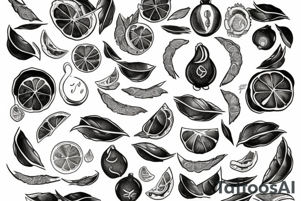 lemon with one hundred dollars tattoo idea