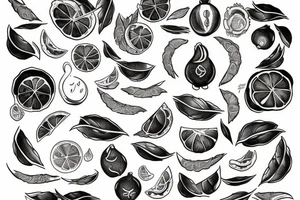 lemon with one hundred dollars tattoo idea