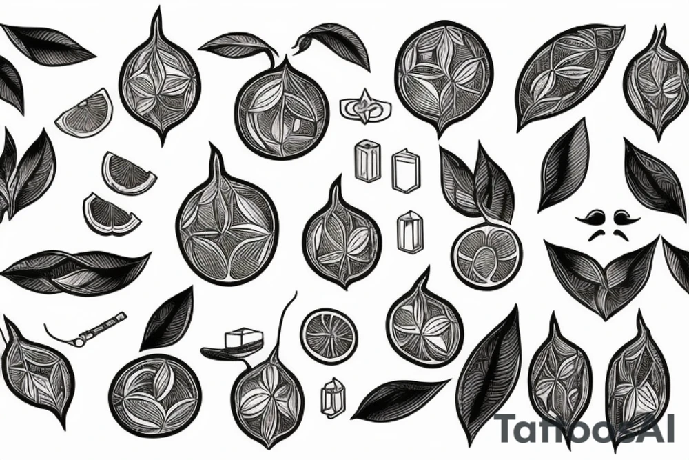 lemon with one hundred dollars tattoo idea