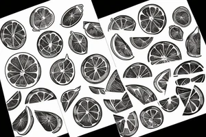 lemon with hundred dollar bills tattoo idea
