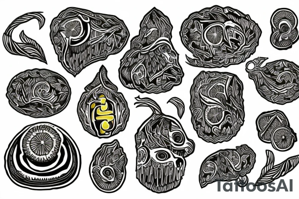 lemon with hundred dollar bills tattoo idea