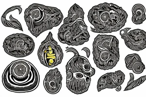 lemon with hundred dollar bills tattoo idea