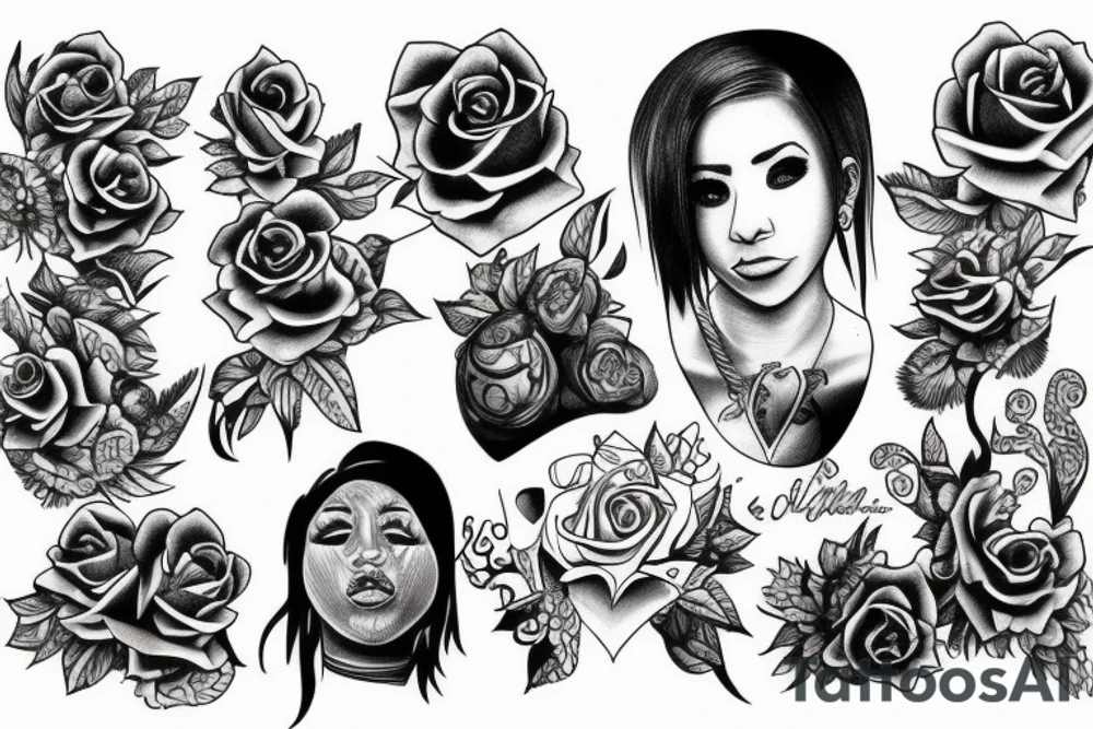 Tattoo sketch inspired by tattoos of lil durk tattoo idea