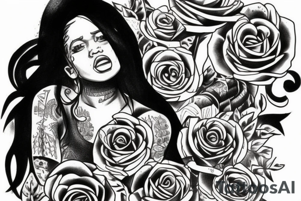 Tattoo sketch inspired by tattoos of lil durk tattoo idea