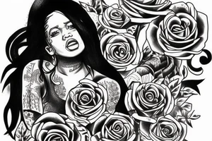 Tattoo sketch inspired by tattoos of lil durk tattoo idea