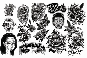 Tattoo sketch inspired by tattoos of lil durk tattoo idea